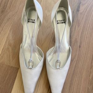 Stuart Weitzman White low heels